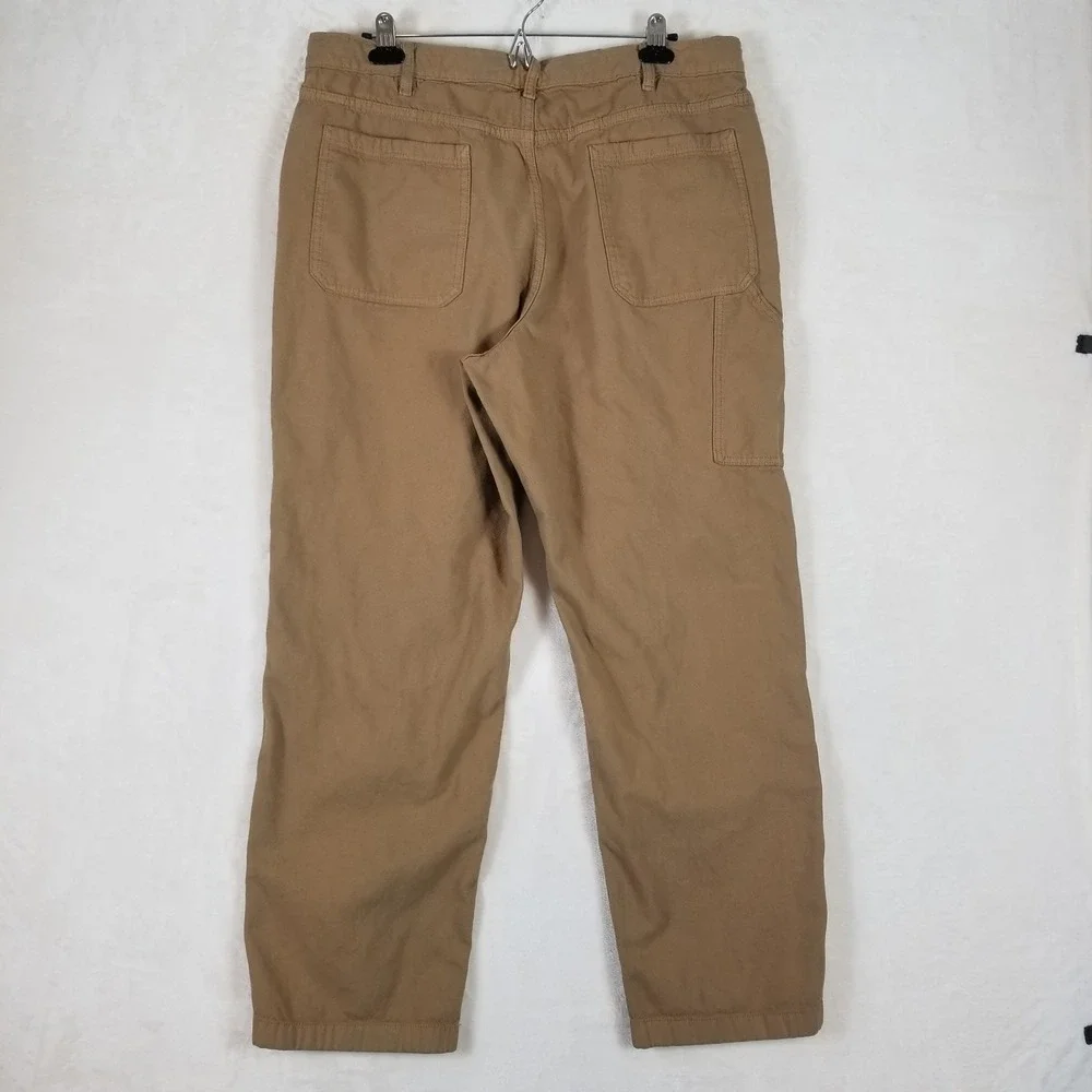 Uniqlo Utility Pants Mens XL Brown Double Knee Carpenter Workwear‎ Canvas